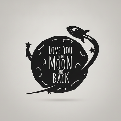 Moon and Back - Rocket - Metal Wall Art/Decor