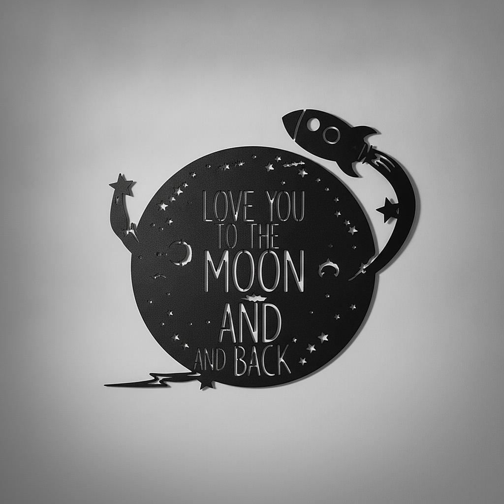 Moon and Back - Rocket - Metal Wall Art/Decor