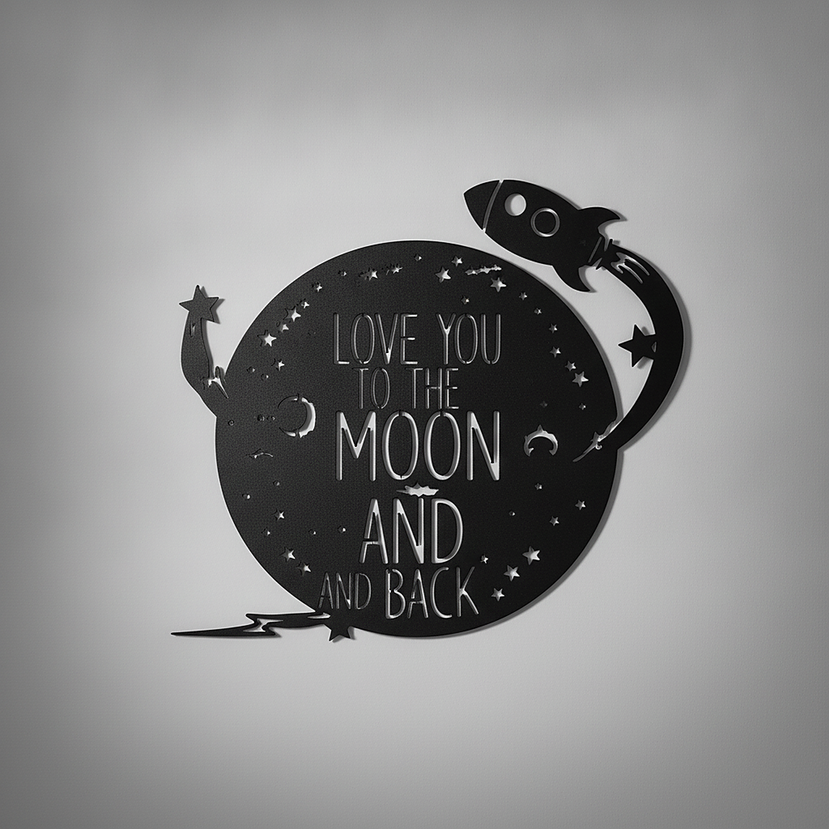 Moon and Back - Rocket - Metal Wall Art/Decor