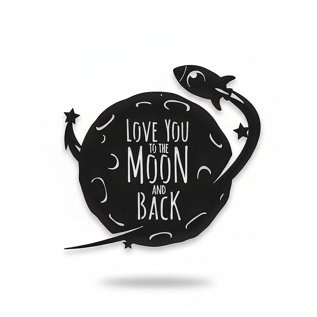 Moon and Back - Rocket - Metal Wall Art/Decor